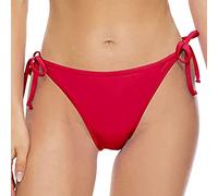 Bas de bikini pour femme froncé couverture complète slip de bain solide période basse piscine bas bas femme rétro plage vêtements de plage, Rouge, L