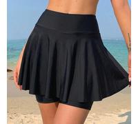 Bas de bikini style jupe minimaliste de couleur unie pour femmes, tenue de plage d'été pour les vacances L,M,SUnicoloreTissu tricoté