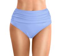 Bas de Bikini Taille Haute, Short de Plage froncé, Couverture complète, Aussi Short Yoga Sport#M