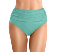 Bas de Bikini Taille Haute, Short de Plage froncé, Couverture complète, Aussi Short Yoga Sport#M