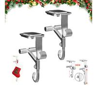 Bas de cheminée et cintre de guirlande, supports de briques de manteau réglables 2 en 1 avec 2 crochets, pour la décoration des vacances de noël 2PCS