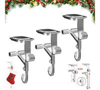 Bas de cheminée et cintre de guirlande, supports de briques de manteau réglables 2 en 1 avec 2 crochets, pour la décoration des vacances de noël 3PCS