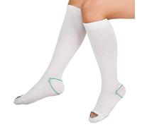 Bas de compression anti-embolie - Unisexe - 15-20 mmHg - Niveau modéré, blanc, XXX-Large