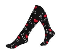 Bas De Compressione I Love Les Salopes Chaussettes Haute 50CM | Chaussette De Compression Femmes Calze A Compressione Cyclisme Pour Varices Fitness Infirmiers