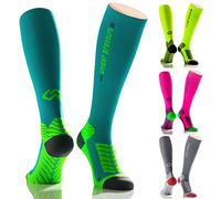 Bas de contention de sport under pressure ( compression-18-21mmHg) - Haute qualité, fabriqués en Allemagne, RUNATTACK, rose fluorescent, Gr. 39-42 (Wadenumfang: 30-41cm)