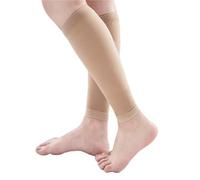 Bas de contention élastiques Legbeauty 23-32 mmHg for soins infirmiers, unisexes, classe médicale 2, for dormir pour Sport, Avion(Calf sleeves-Beige,5XL)