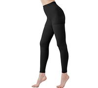 Bas de contention médicale pour femme, opaque, taille haute, soutien ferme, 20-30 mmHg, tuyau de compression gradué pour gonflement, œdèmes, varices, allaitement (sans pieds, noir, taille M)