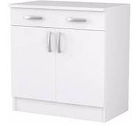 Bas de cuisine coloris blanc - Dim : 80,1 x 85 x 60 cm - PEGANE - Blanc G