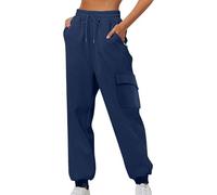 Bas de Jogging Femme Grande Taille Pantalon de Survêtement Femmes Hiver Chaud Droit Pants Décontracté Couleur Unie avec Poches Pantalons de Loisirs Trekking pour Running Fitness Training Yoga