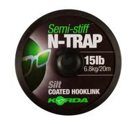 Bas de ligne carpe Korda N-TRAP Semi -Stiff 6.8kg Noir 20 m