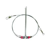 Bas de ligne clipots acier Ragot 1 m - argenté/rouge - TU