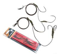 Bas de ligne de pêche 100 cm avec dessus solide en carbone et fil de ligne durable 2 points pour poissons chats d'eau douce