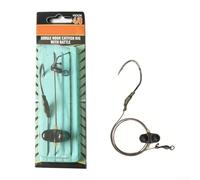 Bas de ligne de pêche en forme de poisson-chat avec crochet unique et hochet clochette en acier au carbone 100 cm de longueur de ligne pour améliorer le taux de morsure du poisson-chat (4#)
