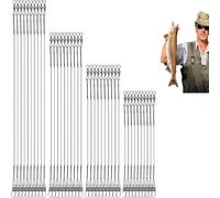 Bas de Ligne en Acier,40 Pcs Bas de Ligne Carnassier,Bas de Ligne en Acier pour Brochet,Lignes Leader Pêche Fil D'Acier Inoxydable Anti-Morsure,avec Émerillons pour Eau Salée y Eau Douce,15/20/25/30cm
