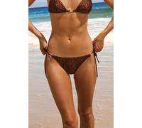 Bas de maillot de bain bikini à nouer à imprimé python et détail bijou - Zephiro - 38 - Caramel - Femme - Etam