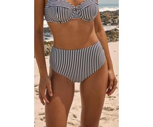 Bas de maillot de bain culotte bikini taille haute à rayures - Celestes - 34 - Marine - Femme - Etam