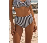 Bas de maillot de bain culotte bikini taille haute à rayures - Celestes - 36 - Marine - Femme - Etam