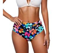 Bas De Maillot De Bain Femme Couleur Unie Culotte Taille Haute Maillot Bain Short Amincissant Slip Ventre Plat Bikini Triangle Gainant Culotte