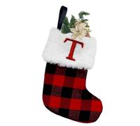 Bas de Noël avec noms,Bas de Noël avec initiales - Chaussettes de pour - Pendentifs de chaussettes de à motif écossais, chaussettes du Nouvel An sur la cheminée