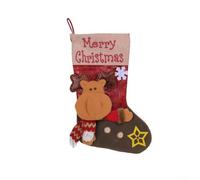 Bas de Noël décoratifs en peluche 3D avec figurines Père Noël, bonhomme de neige et renne pour cheminée ou arbre suspendu, grand intérieur pour contenir des friandises et des cartes de vacances (M3-30