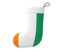 Bas de Noël Drapeau de la Côte d'Ivoire avec bordure en flanelle, manchette en peluche pour sapin de Noël, cheminée de vacances