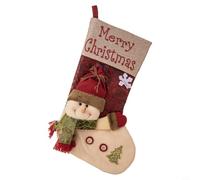 Bas De Noël En Tissu Avec Corde Suspendue Pour Décoration Sapin pour | Soft Cloth Material, Hanging Rope Included, For Tree Fireplace Wreath, Holds Candy Gifts, Home Holiday Decoration