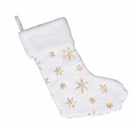 Bas de Noël, Grandes Chaussettes Flocon de Neige Brodées pour Décoration de Vacances en Famille avec Motifs 3D, Matériau en Tissu