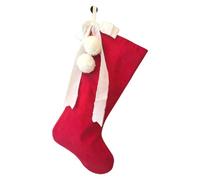 Bas de Noël rouge Décoration Chaussettes Rouges Manteau avec Nœud Blanc | Bas de Noël pour Cheminée pour fête vacances fenêtre chambre étudiante maison porte mur sapin manteau