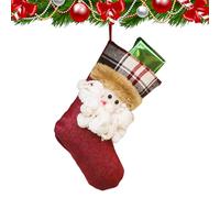 Bas De Noël Traditionnel - Décorations De Chaussettes Mignonnes | Sacs Chaussettes De Noël - Pour les Bonbons, les Chocolats, les Garnitures, l'Arbre, la Cheminée, le Manteau de Cheminée, la Famille,