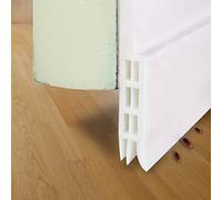 Bas de Porte Anti Bruit Bande d'Etanchéité en Silicone Souple, TengKo Adhésif Imperméable à l'Eau Isolement du Bruit du Passage d'Air Anti Souris Cafard pour les Fissures et les Espaces (Blanc)