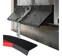 Bas de Porte Anti Pluie, Élargir Bande de Protection Anti-pluie, Joint Caoutchouc Autocollant, Déflecteur de Pluie avec Biseau à 135°, Barrière Étanche pour Fenêtre et Portes, 100cm Noir