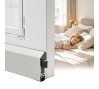 Bas de Porte Automatique Montage en Applique, Isolation Acoustique | Isolation Acoustique, Bas de Porte Coupe-bise Réglable, Descente de 15 mm, Profilé en Aluminium Étroit(White R,55cm/21.7in)
