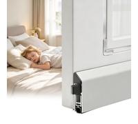 Bas de Porte Automatique Montage en Applique, Isolation Acoustique | Isolation Acoustique, Bas de Porte Coupe-bise Réglable, Descente de 15 mm, Profilé en Aluminium Étroit(White L,45cm/17.7in)