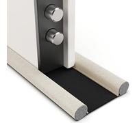 Bas de Porte Double Isolant, Bas de Porte Blindée, Boudin de Porte | Empêche Les Courants d'air et l'infiltration de poussière, d'eau, de lumière, d'insectes et de bruits (Gris Clair)