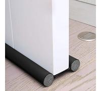 Bas de porte double isolant, Boudin de porte anti froid, Boudin de porte double isolant, Boudin protection contre courants d'air anti bruit, Joint de porte interieur universel etanche (Noir)
