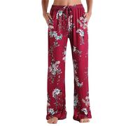 Bas de Pyjama Femme Long Pantalon de Pyjama à Carreaux Pantalon de Nuit Confortable Pantalon de Loisirs avec Taille élastique Ample Pas Cher Nightwear