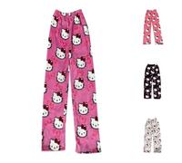 Bas De Pyjama Fille Flanelle Stitch Polaire Chaud Dessin Animé en Laine Kawaii à La Mode Hiver Imprimé Maison DéContracté Pantalon