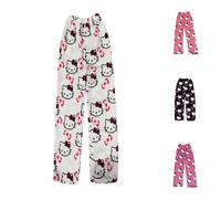 Bas De Pyjama Fille Flanelle Stitch Polaire Chaud Dessin Animé en Laine Kawaii à La Mode Hiver Imprimé Maison DéContracté Pantalon