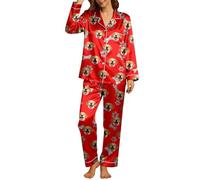 Bas de Pyjama pour personnalisé avec Photo de Visage - Pantalon de Pyjama personnalisé avec Visage d'animaux de Compagnie - Ensemble de Pyjama de Couple Personnalisé