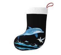 Bas décoratifs de Noël HJFCZH Dauphins sautant parmi les mouettes imprimées pour fête de Noël