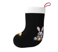 Bas décoratifs de Noël HJFCZH Le Petit Lapin Regarde des Œufs de Pâques Imprimés pour les fêtes de Noël