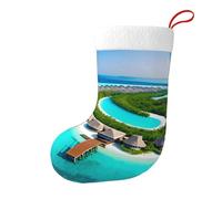 Bas décoratifs de Noël HJFCZH Maldives Paysage imprimé pour fête de Noël