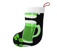 Bas décoratifs de Noël WHJSSF Bière verte et trèfle Imprimé pour Noël Fête de vacances