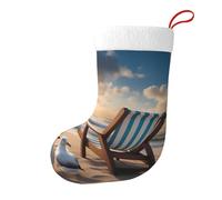 Bas décoratifs de Noël YYHWHJDE Beau ciel bleu et mer Impression pour Noël Fête de vacances