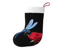 Bas décoratifs de Noël YYHWHJDE Libellule Baisers Rose Impression pour Noël Fête de Vacances