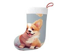 Bas décoratifs de Noël YYHWHJDE The Glittering Little Corgi Impression pour fête de Noël