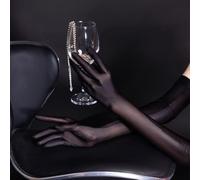 Bas d'huile élastiques pour femme pour gants Aurora Design fin et brillant pour toutes les saisons (L Noir)