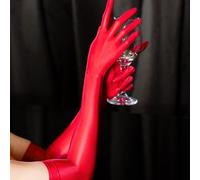 Bas d'huile élastiques pour femme pour gants Aurora Design fin et brillant pour toutes les saisons (M rouge)