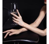 Bas d'huile fins pour femme, finition brillante, compatible avec les gants Aurora (L abricot)