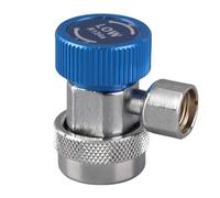 Bas/Haut Connecteur Rapide R134 A/C Adaptateur de Couplage de Climatisation + Extracteur Valve Core(Bleu)
